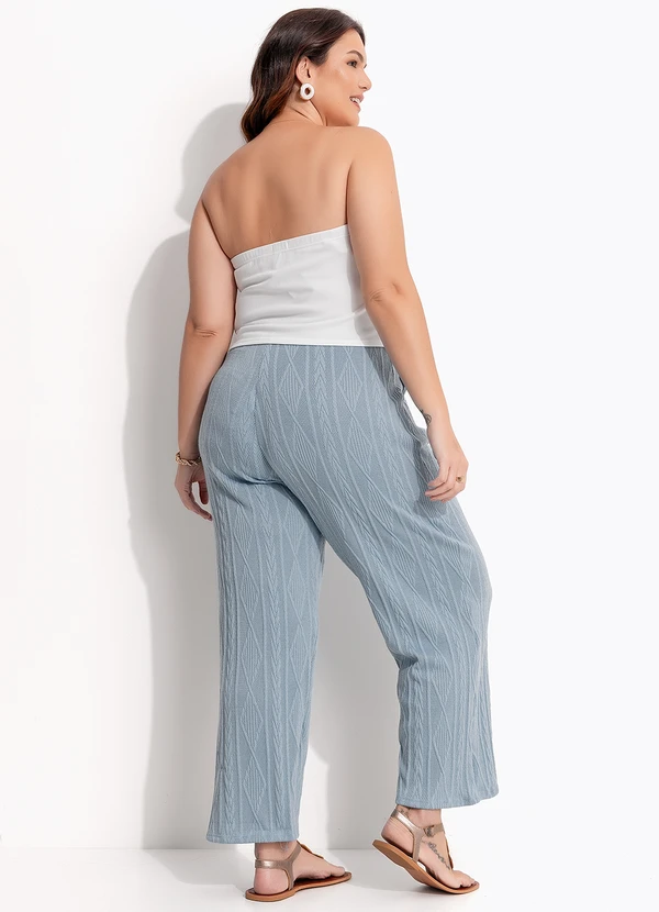 Quintess - Calça Azul em Malha Jacquard 6