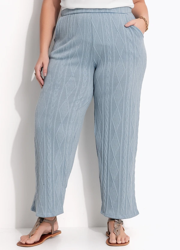 Quintess - Calça Azul em Malha Jacquard 9