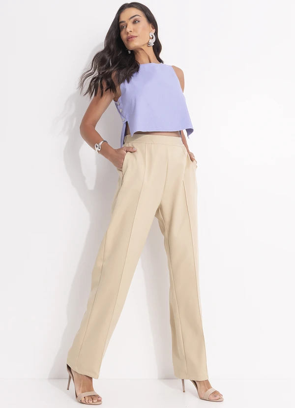 Quintess - Calça Bege em Alfaiataria 3