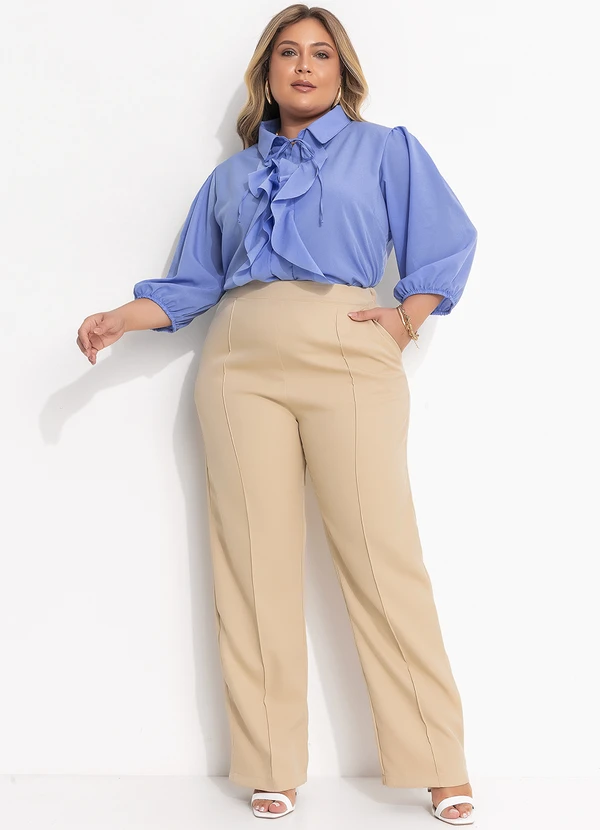 Quintess - Calça Bege em Alfaiataria 9