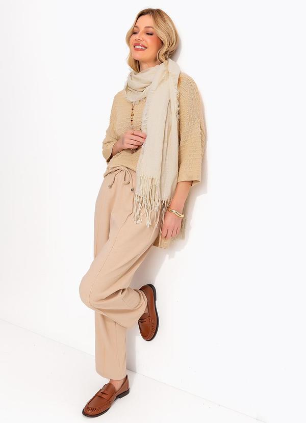 Cal�a (Bege) em Malha Tweed
