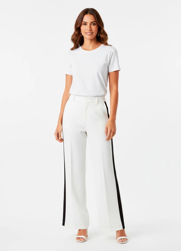 Quintess - Calça Branca em Alfaiataria