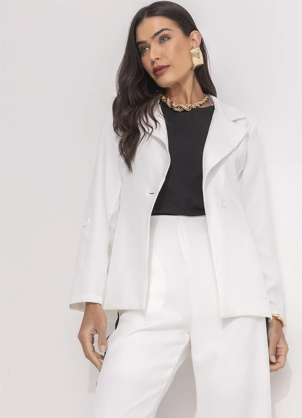 Quintess - Calça Branca em Alfaiataria 12