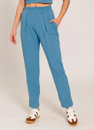 Sofie - Calça Carrot em Moletinho Azul - SOFIE