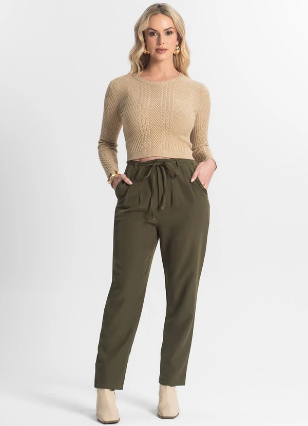 Rovitex - Calça Cenoura em Alfaiataria Veshine Verde 3