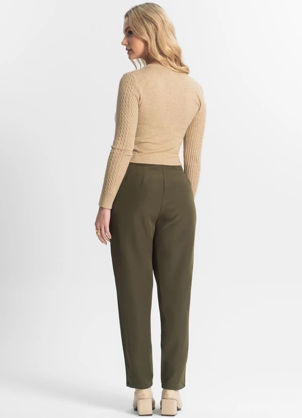 Rovitex - Calça Cenoura em Alfaiataria Veshine Verde 4