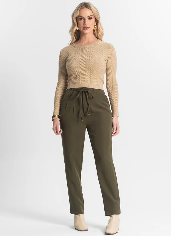 Rovitex - Calça Cenoura em Alfaiataria Veshine Verde 5