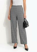 Cal�a Cigarrete Xadrez Pr�ncipe de Gales em Malha Jacquard com El�stico