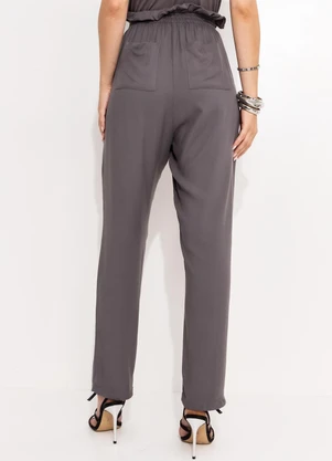 Quintess - Calça Cinza em Viscose Plana - QUINTESS
