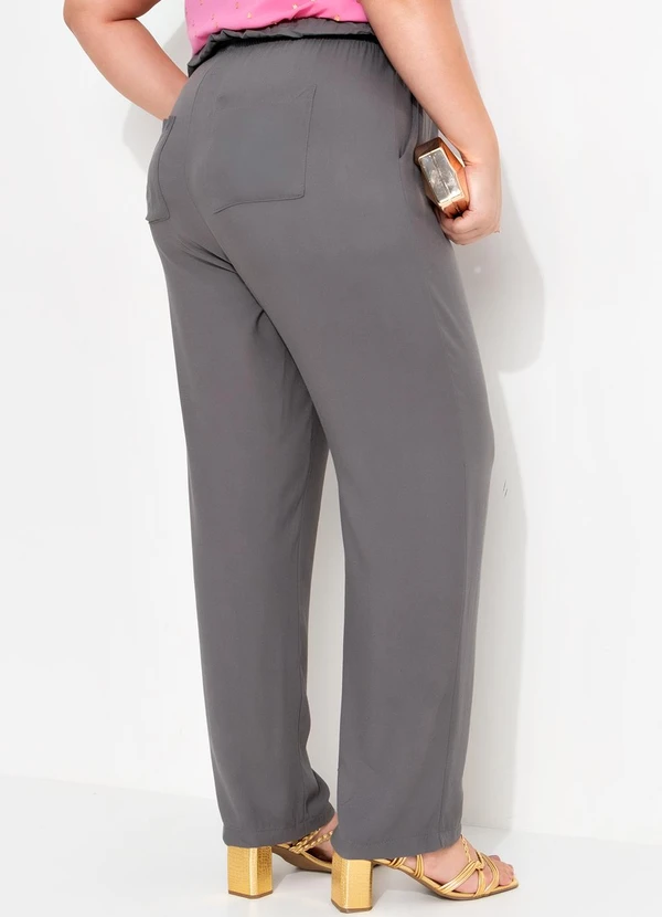 Quintess - Calça Cinza em Viscose Plana 6