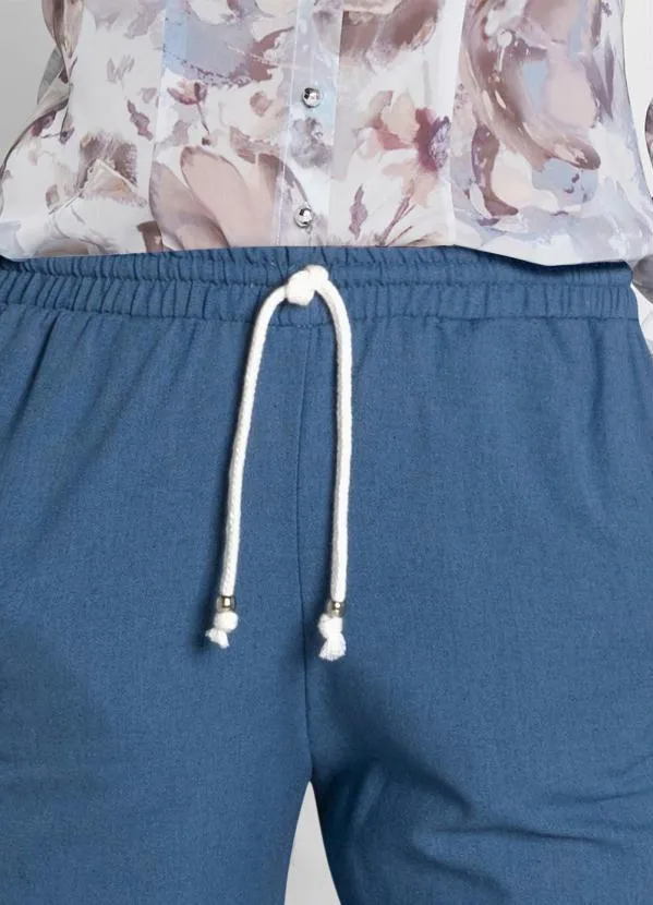 bonprix - Calça com Amarração Azul Marinho 3