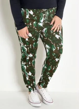 Moda Pop - Calça com Elástico na Cintura Camuflada - MODA POP