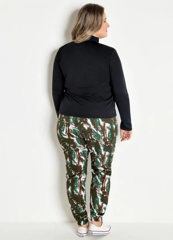 Moda Pop - Calça com Elástico na Cintura Camuflada 10