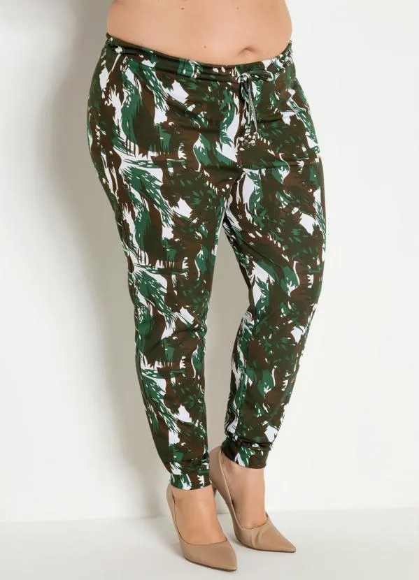 Moda Pop - Calça com Elástico na Cintura Camuflada 11