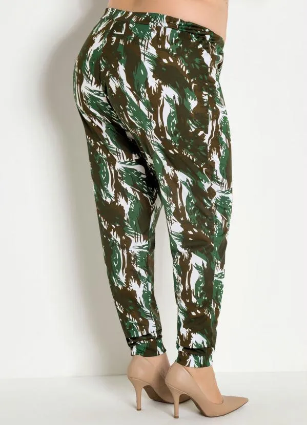 Moda Pop - Calça com Elástico na Cintura Camuflada 12