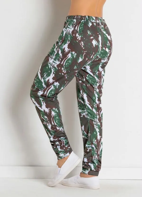 Moda Pop - Calça com Elástico na Cintura Camuflada 6