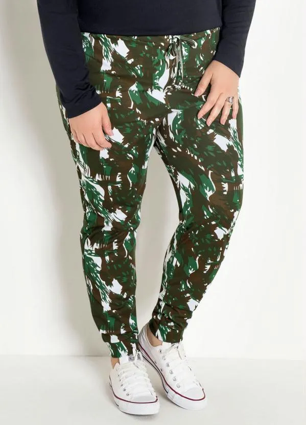 Moda Pop - Calça com Elástico na Cintura Camuflada 7