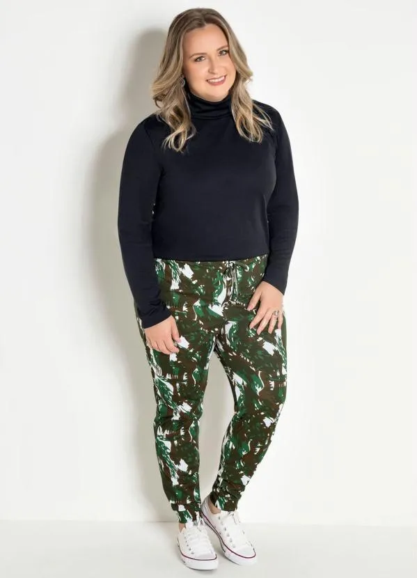 Moda Pop - Calça com Elástico na Cintura Camuflada 9