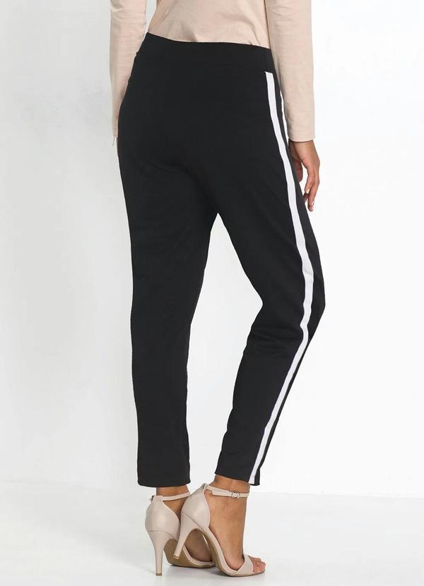 bonprix - Calça com Listra nas Laterais Preta e Branca 2