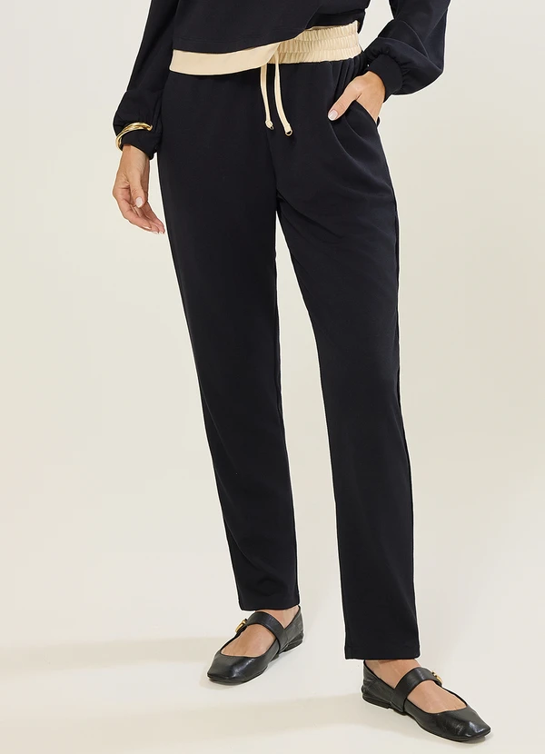 Naguchi - Calca Comfy Bicolor Preto