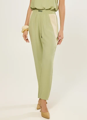 Naguchi - Calca Comfy Bicolor Verde Safari - NAGUCHI
