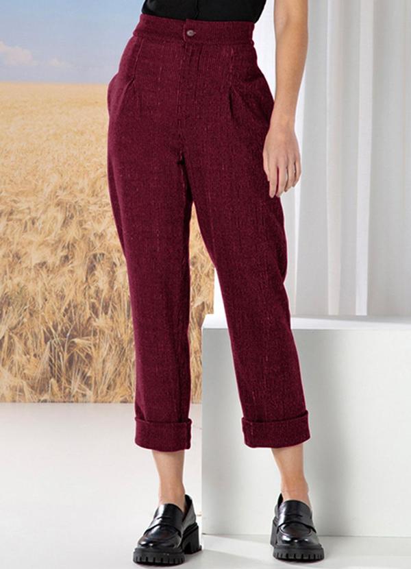 Use Modo - Calca Cropped Alfaiataria Vinho