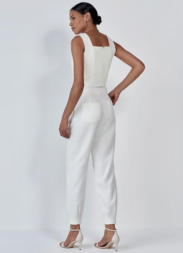 Principessa - Calça de Alfaiataria Cenoura Chanel Off White 4