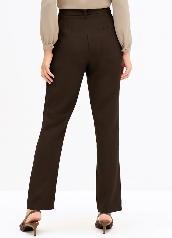 Principessa - Calça de Alfaiataria em Viscose Gleiciana Marrom 2