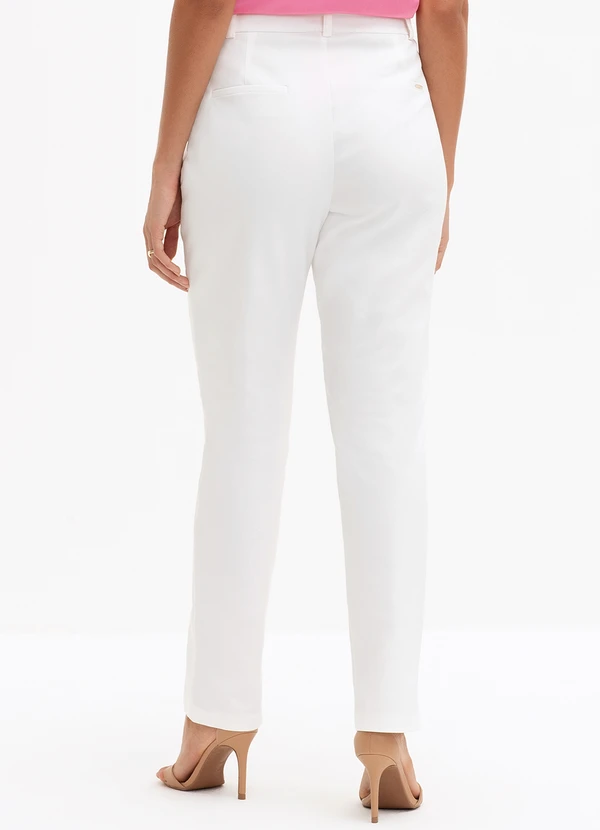 Principessa - Calça de Alfaiataria Reta Slim Off White Dinalva 4