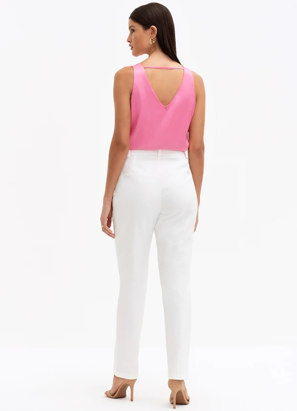 Principessa - Calça de Alfaiataria Reta Slim Off White Dinalva 2