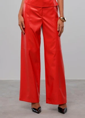 Carlota Costa - Calça de Couro Laranja - CARLOTA COSTA