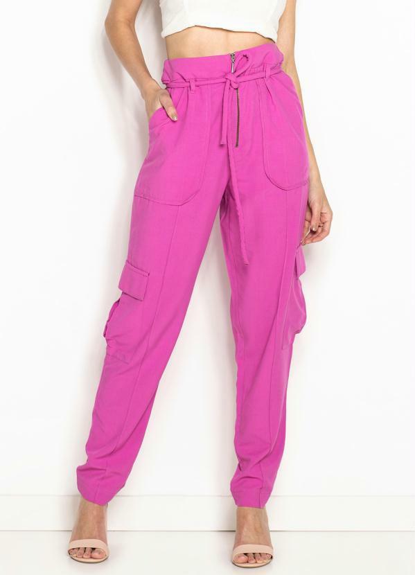 Maria Filó - Calça de Viscose Rosa