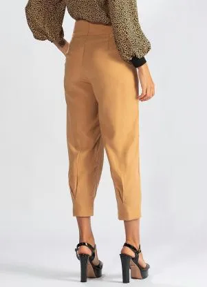 Hering - Calça de Viscose Sarjada Bege - HERING