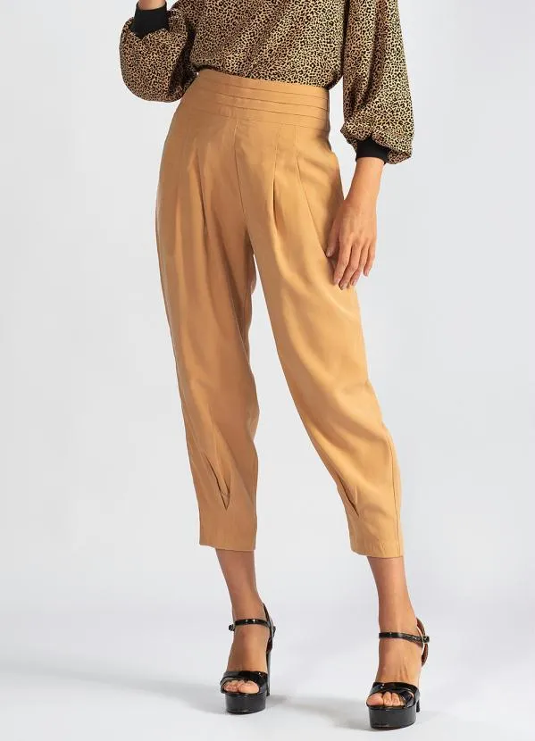 Hering - Calça de Viscose Sarjada Bege