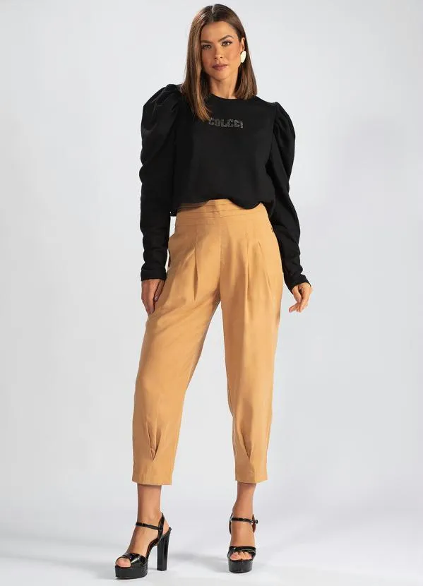 Hering - Calça de Viscose Sarjada Bege 6