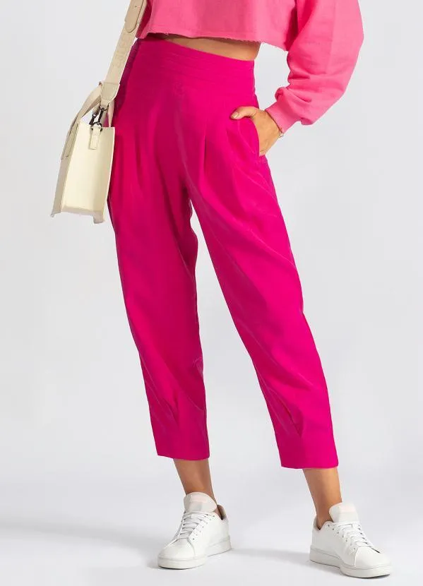 Hering Calça de Viscose Sarjada Rosa