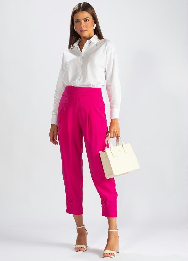 Hering - Calça de Viscose Sarjada Rosa 7