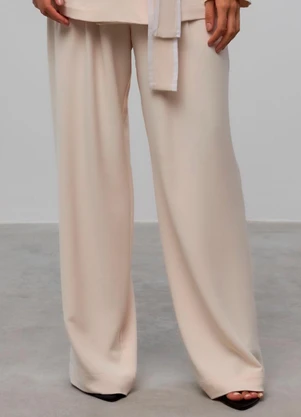 Carlota Costa - Calça Detalhe de Vivo Bege - CARLOTA COSTA