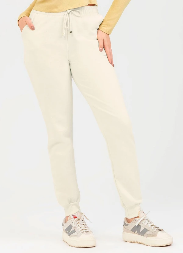 Cativa - Calça em Moletom Bege 1