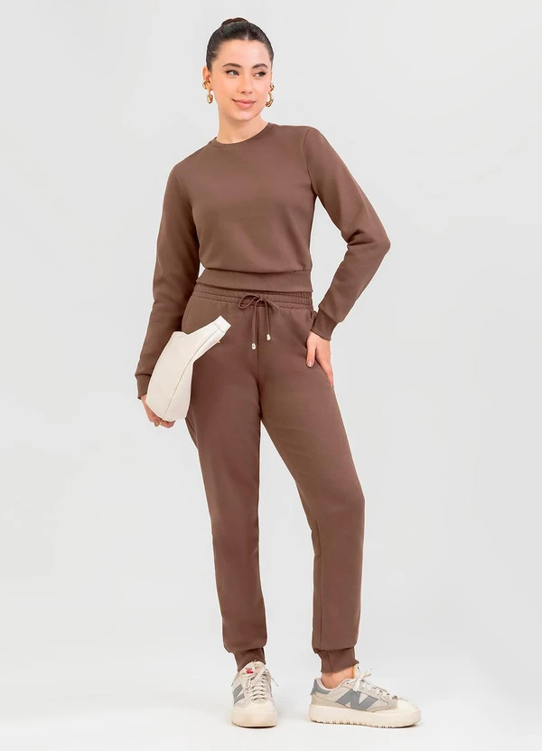 Cativa - Calça em Moletom Marrom 3