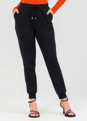 Cativa - Calça em Moletom Preto - CATIVA