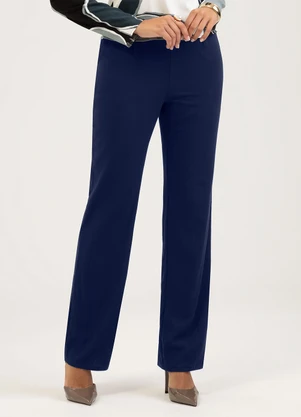 Cativa - Calça em Viscose Azul Escuro - CATIVA