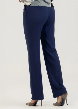Cativa - Calça em Viscose Azul Escuro - CATIVA
