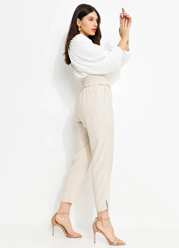 You Premium - Calça em Viscose Bege3846684 10