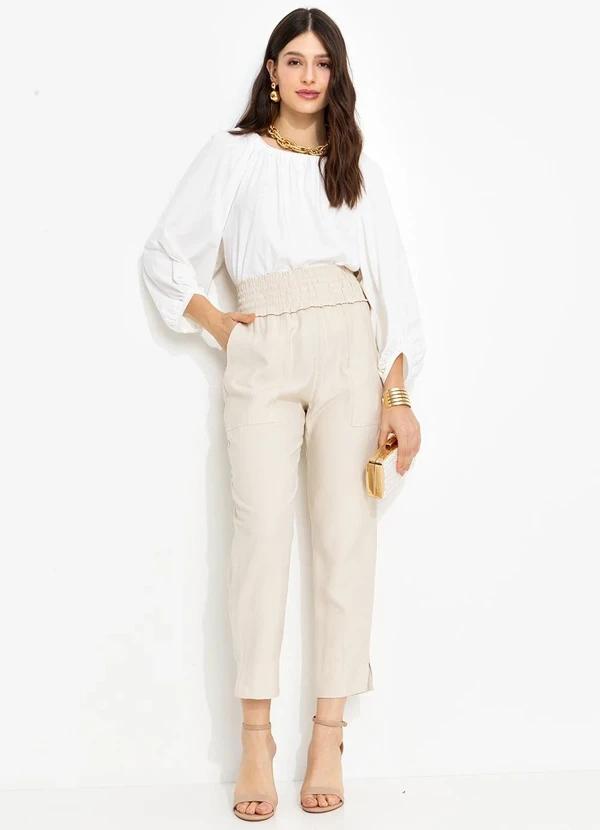 You Premium - Calça em Viscose Bege3846684 3