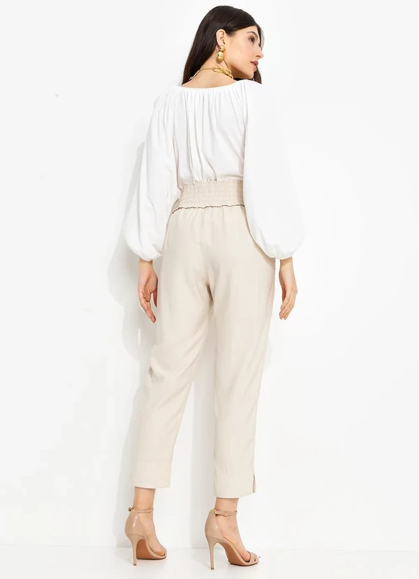 You Premium - Calça em Viscose Bege3846684 4