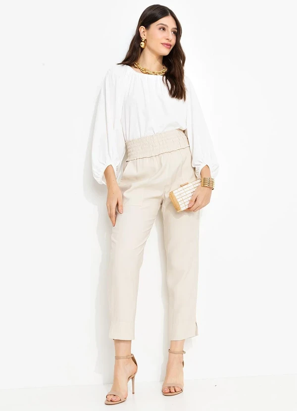 You Premium - Calça em Viscose Bege3846684 8