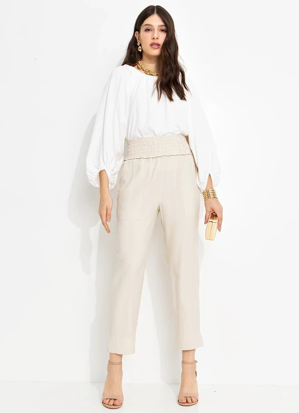 You Premium - Calça em Viscose Bege3846684 9