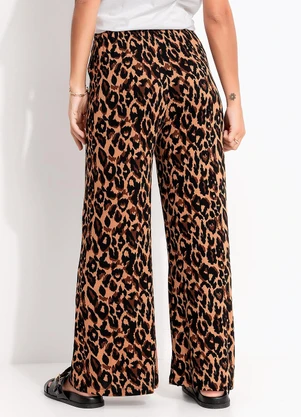Quintess - Calça Estampada Animal Print Marrom - QUINTESS