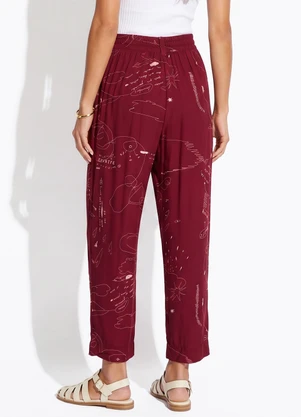 Cantão - Calça Estampada Desrazão Vermelho - CANTÃO
